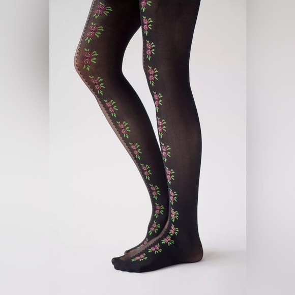 UO Astrid Floral Tight, Black + Red Floral, S/M or M/L, NWT - Picture 2 of 8